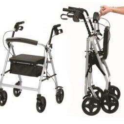 Ultra lightweight rollator wheeled walking aid frame 4 wheel mobility walker