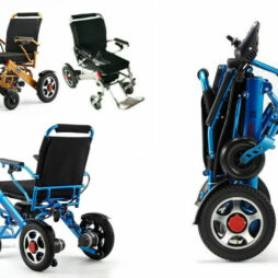 2021 Portable Folding Electric Wheelchair Wheel chair Lightweight Aid Foldable