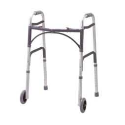 Drive Mobility Aid Lightweight Adjustable Folding Walking Frame 2 Wheels Walker