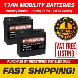 Pair of 17Ah Replacement Mobility Scooter Wheelchair Batteries - 18Ah 19Ah 12V