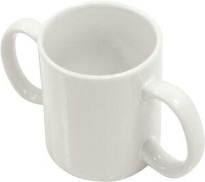 Two Handled Drinking Mug Ceramic Cup Weak Grip Disability Aid Double 2 Handed