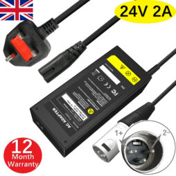 24V 2AMP MOBILITY SCOOTER BATTERY CHARGER FOR PRIDE GOGO ELITE TRAVELLER UK Plug
