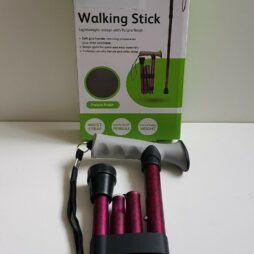 Folding Soft Grip Walking Stick Purple/red  Pretty Mobility Aid * NEW