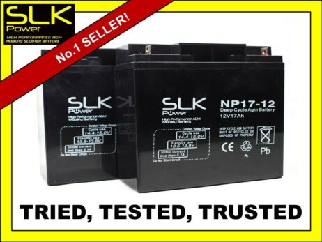 2 x 12v 17AH MOBILITY SCOOTER BATTERIES  - SAME SIZE AS 18AH 20AH 21AH 22AH