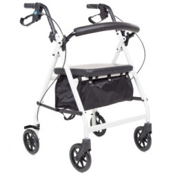 Secco 4 Height Adjustable Folding Rollator Walking Frame with Foam Padded Seat
