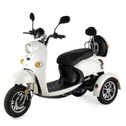3 Wheeled Retro ELECTRIC MOBILITY SCOOTER 650W VELECO ZT63 WHITE
