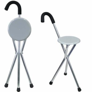 Aidapt Disability Medical Aid Folding Seat Cane Walking Stick Stool Chair 100Kg