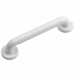 Grab Rail Plastic Fluted 12" 300mm Support Bar Aid Handle Elderly Disabled White