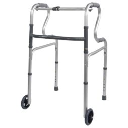 Height Adjustable Dual Handle Folding Walking Frame Riser Assist Aid with wheels