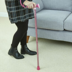 Harmony Breast Cancer Awareness Folding Adjustable Soft Gel Walking Stick : Pink