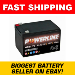 single Powerline 12V 12Ah Electric Wheelchair Mobility Scooter Battery