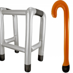 INFLATABLE BLOW UP ZIMMER FRAME AND WALKING STICK NOVELTY PRESENT JOKE XMAS