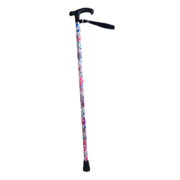 Summit Folding Walking Stick Pink Blue Pattern Walking Aid Extendable 