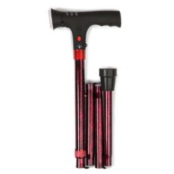 Drive Folding Adjustable Walking Stick with LED Light & Alarm Mobility Aid Cane