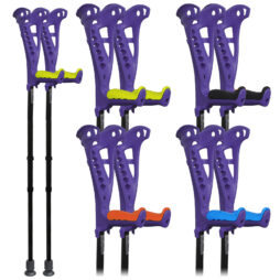 FDI Access Comfort Grip Adjustable Premium Open Cuff Walking Crutches Purple