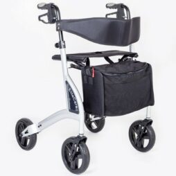 Ultra lightweight 4 wheel rollator walking aid frame with seat Lightest in UK