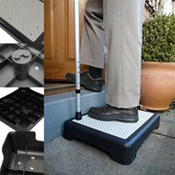 MOBILITY AID ANTI SLIP HALF STEP ELDERLY DISABILITY DOOR WALKING STOOL OUTDOOR