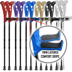 FDI Access Comfort Light Easy Carry Open Cuff Adjustable Elbow Walking Crutches