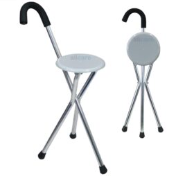 Folding Tripod style Seat Cane. Lightweight Aluminium Portable Walking Aid