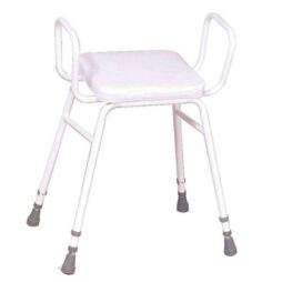 NRS Healthcare Malvern Vinyl Seat Perching Stool with Armrests