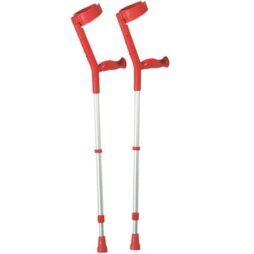 Soft Grip Comfort Handle Crutches - Red