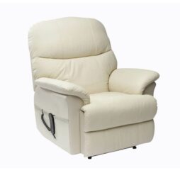 Rise & Recline Chair - Dual Motor - Leather - Cream
